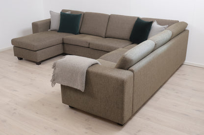 Nyrenset | Brun/grønn Palma u-sofa med hjørne og sjeselong fra SITS