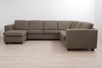 Nyrenset | Brun/grønn Palma u-sofa med hjørne og sjeselong fra SITS