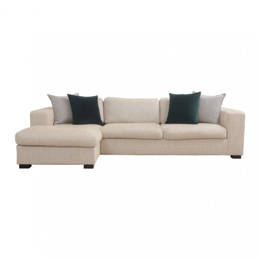 Nyrenset | Beige sjeselongsofa