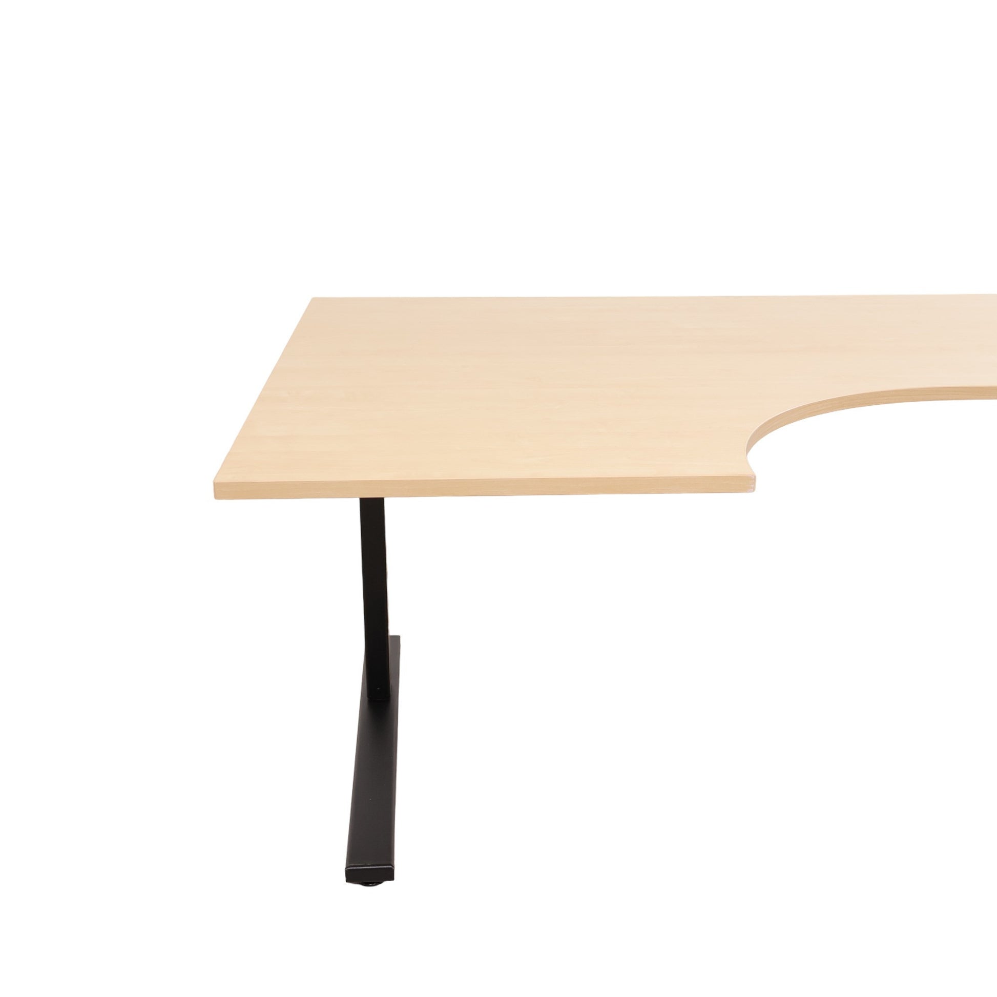 180x120 cm, Elektrisk hev/senk skrivebord med lys treplate og venstresving