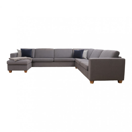 Nyrenset | Romslig grå Palma u-sofa med sjeselong fra SITS