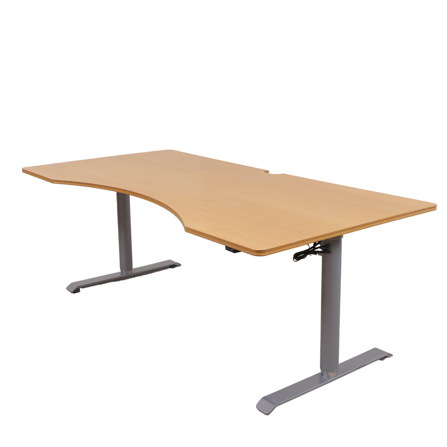 180x90 cm, elektrisk hev/senk skrivebord med magebue