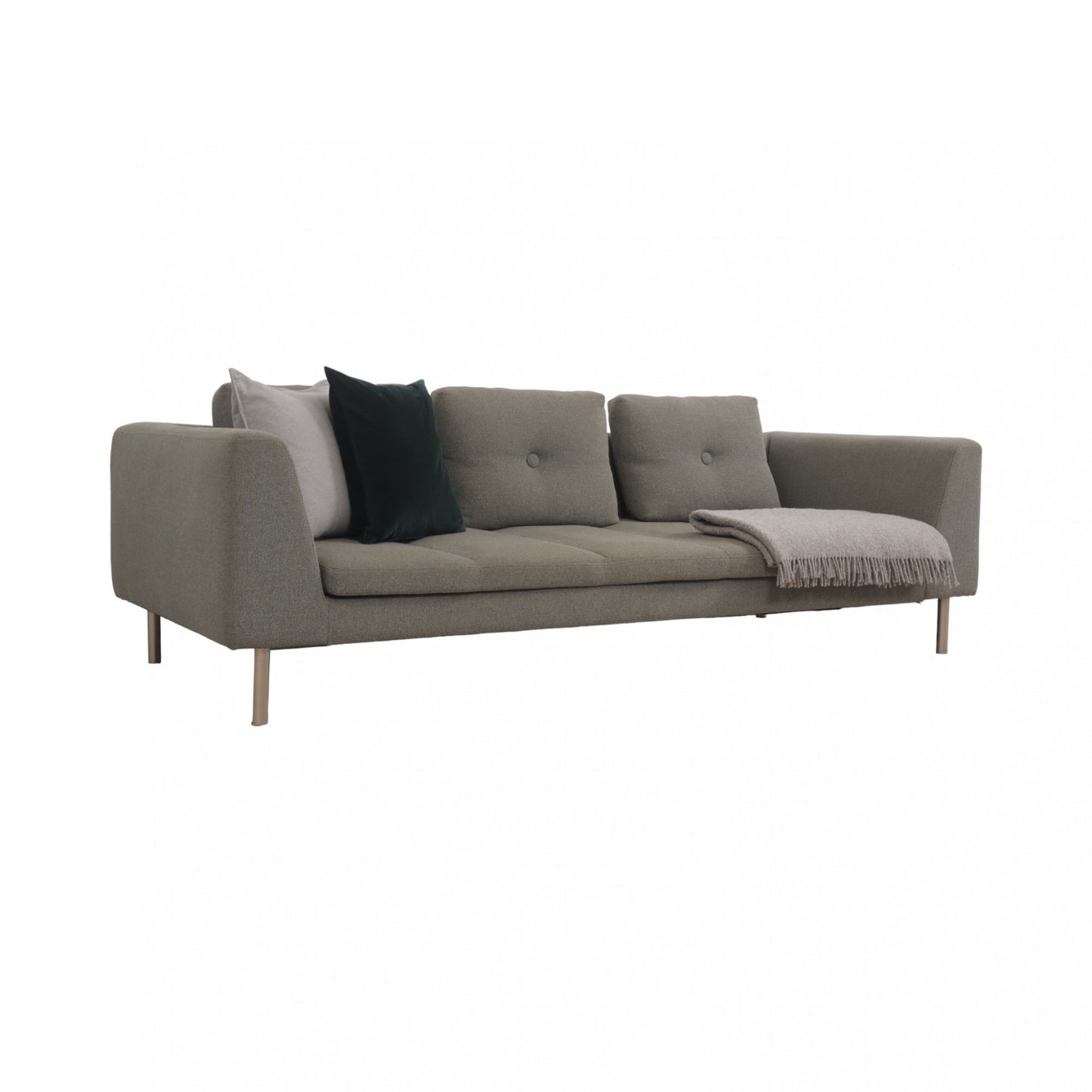 Nyrenset | Moderne grå/grønn 3-seter sofa