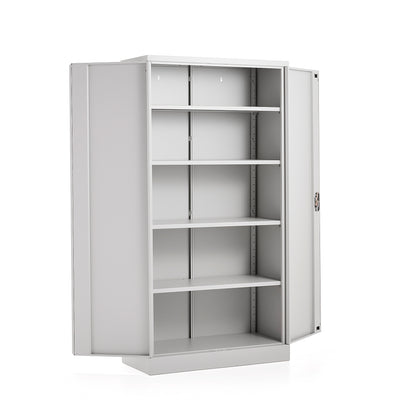 Oppbevaringsskap CLICK, flatpakket, H1800 B916 D422 mm, grå