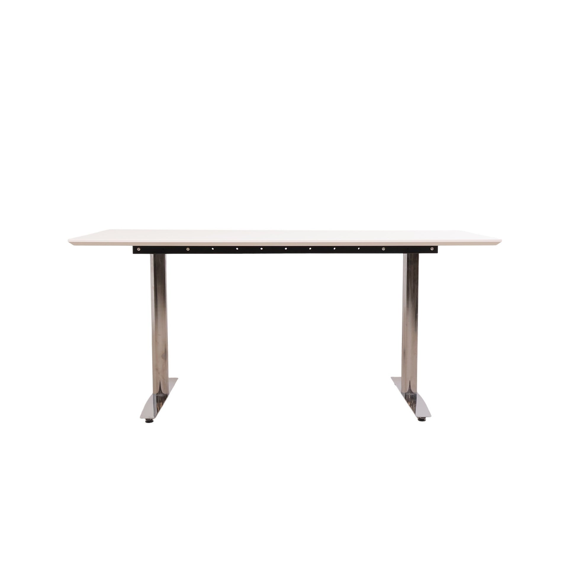Kvalitetssikret | 170x80 cm, hvitt skrivebord på krom understell