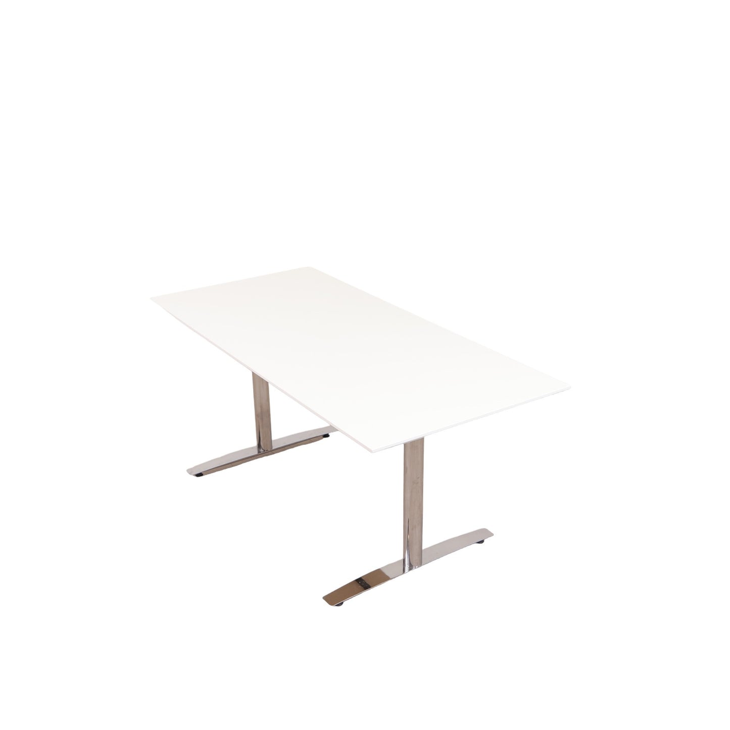 Kvalitetssikret | 170x80 cm, hvitt skrivebord på krom understell