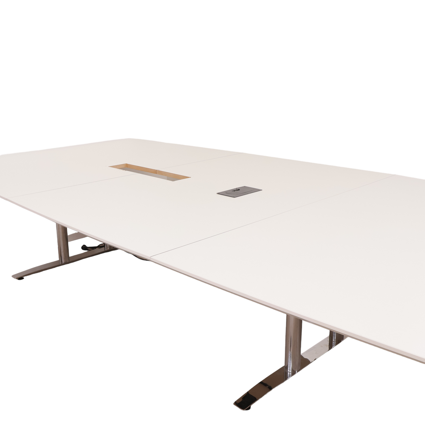 440x180 cm, hvitt ovalt møtebord