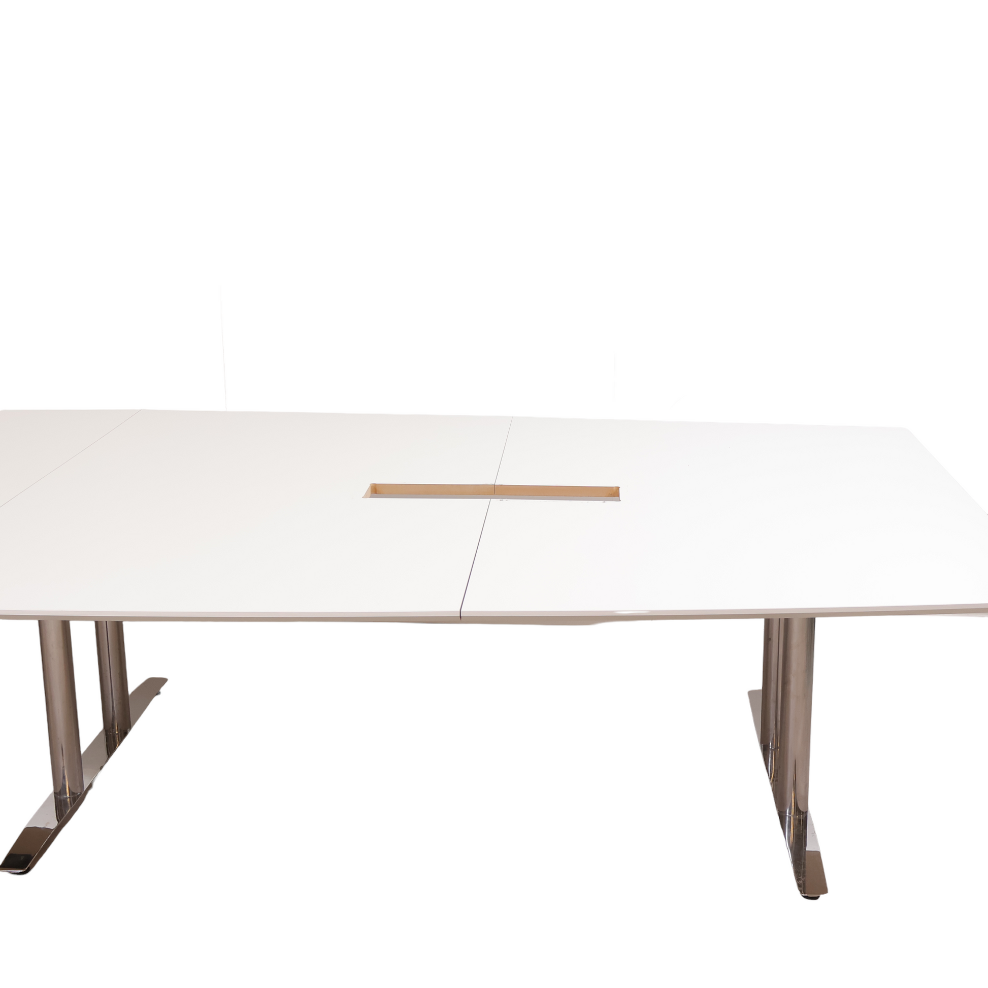 440x180 cm, hvitt ovalt møtebord