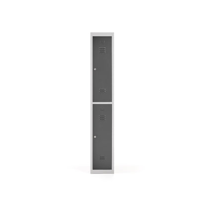 GARDEROBESKAP CLICK, flatpakket, 1 seksjon, 2 dører, grå