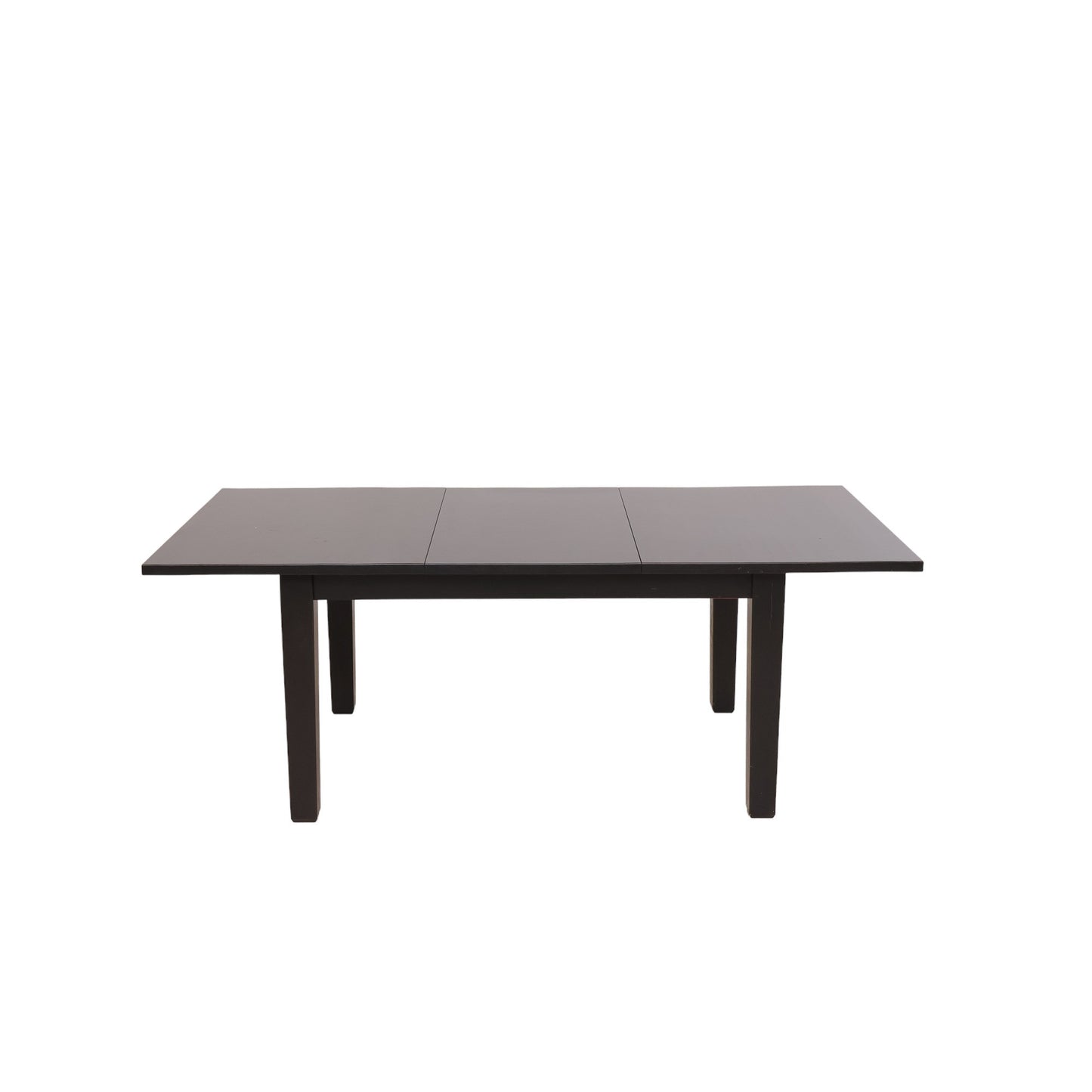 146/202x95 cm, Sort spisebord med ileggsplater