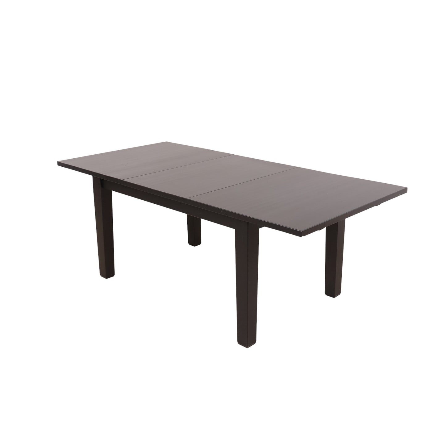 146/202x95 cm, Sort spisebord med ileggsplater