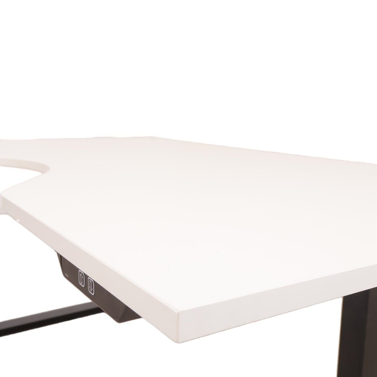 160x90 cm, LINAK Elektrisk hev/senk skrivebord sort/hvit