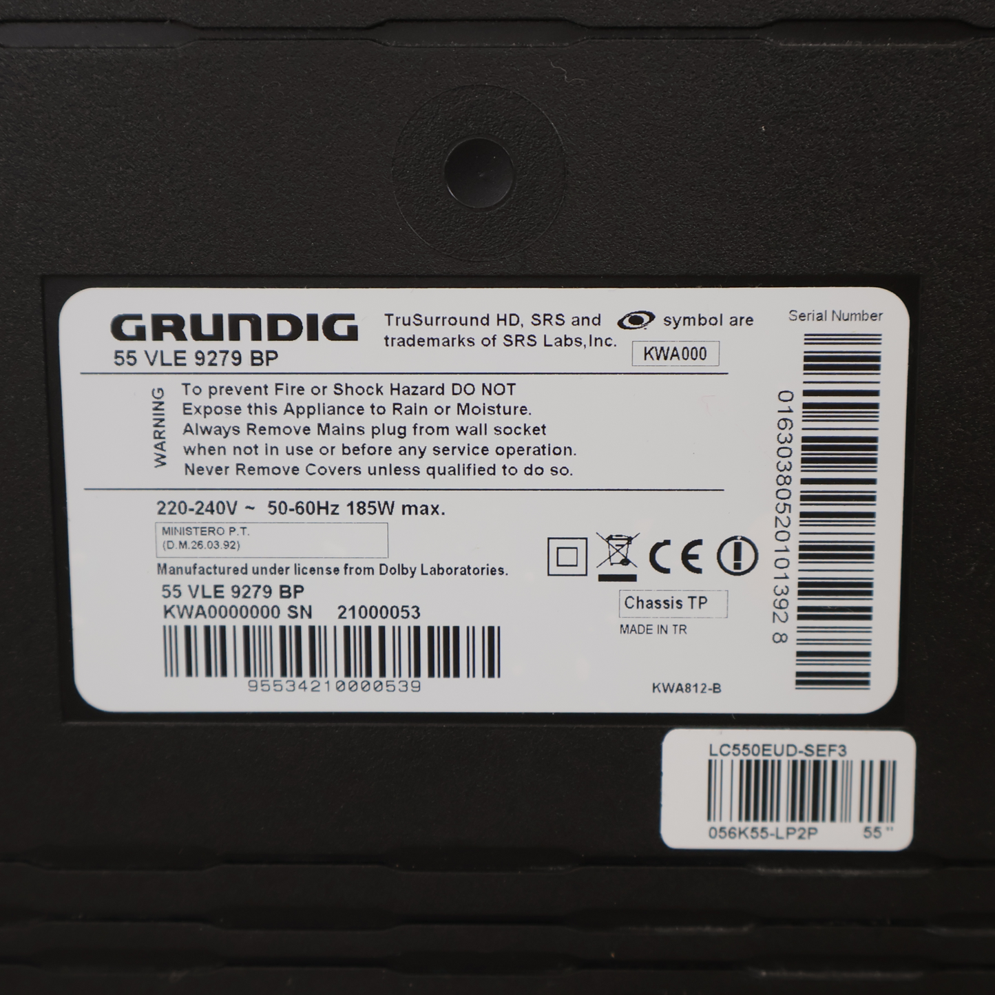 Grundig TV 55" VLE 9279 BP