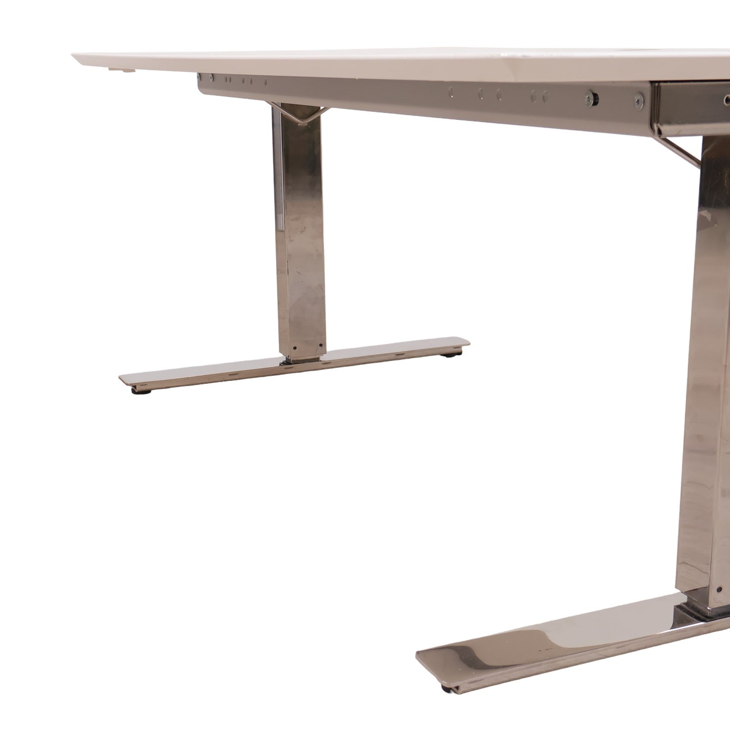 160x80 cm, Elektrisk hev/senk skrivebord med krom understell