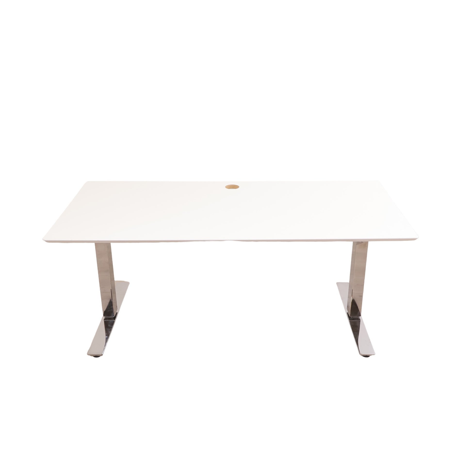 160x80 cm, Elektrisk hev/senk skrivebord med krom understell