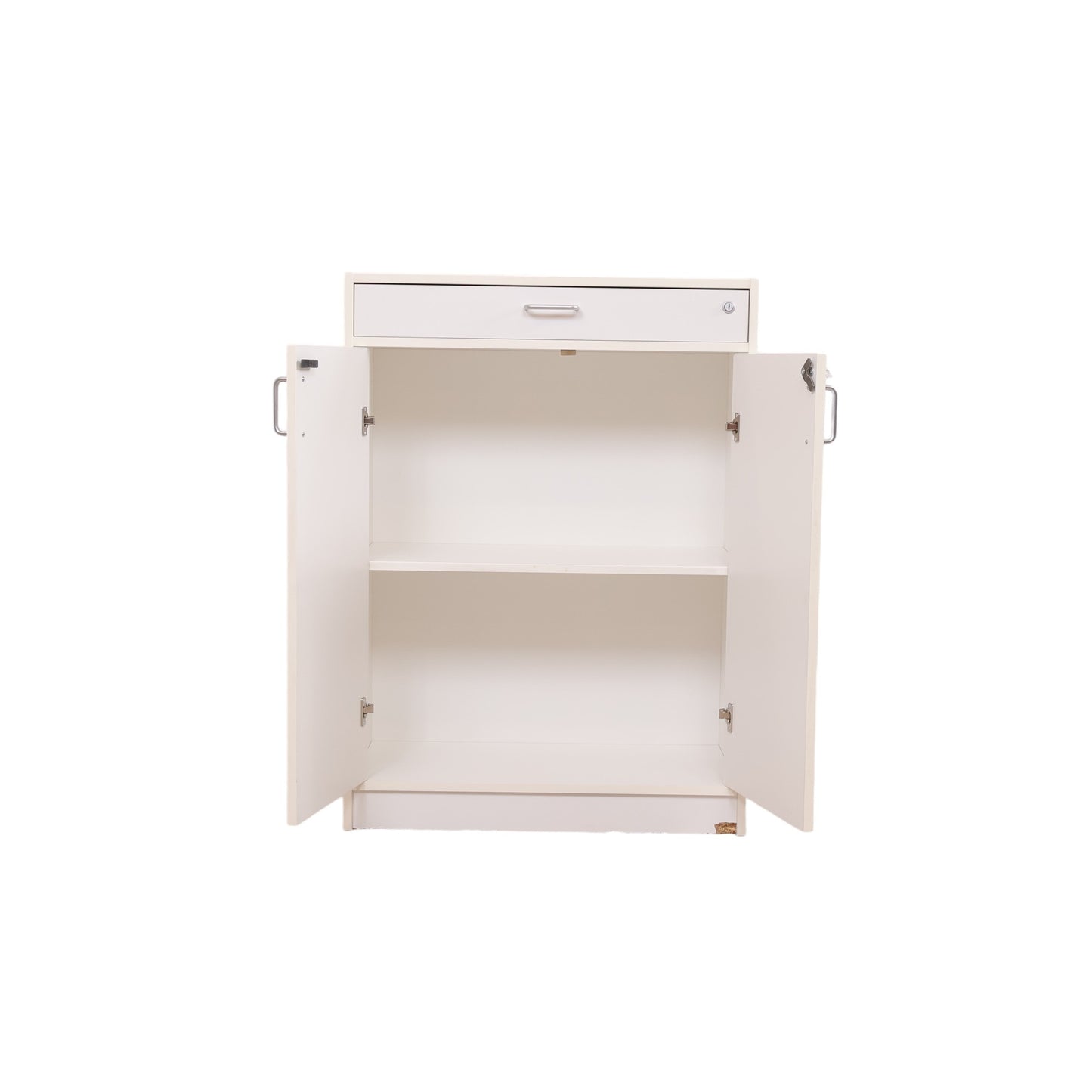 Kvalitetssikret | 110x80 cm, Hvitt skap med to stk skapdører og god lagringsplass