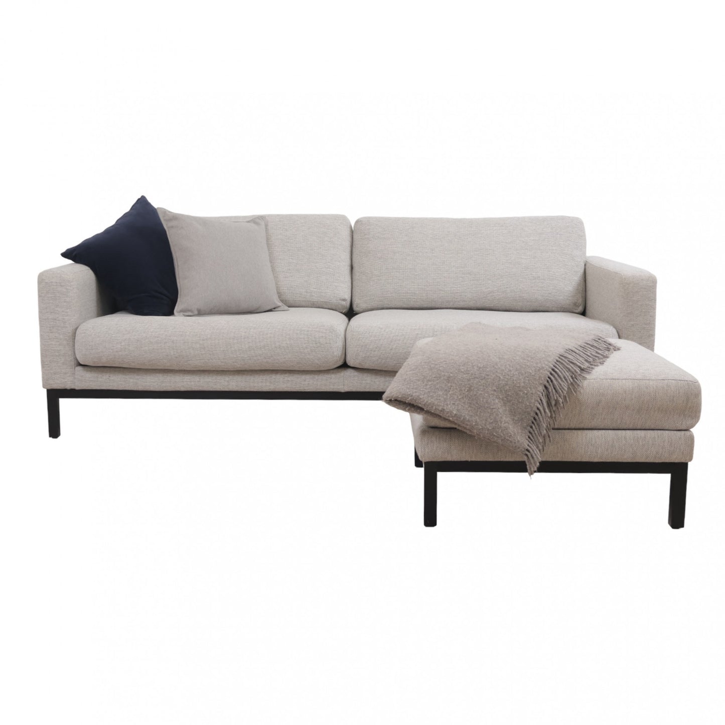 Nyrenset | Lys grå Bolia North 3-seter sofa med puff