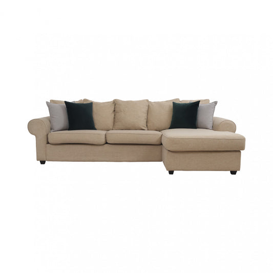 Nyrenset | Beige sjeselongsofa