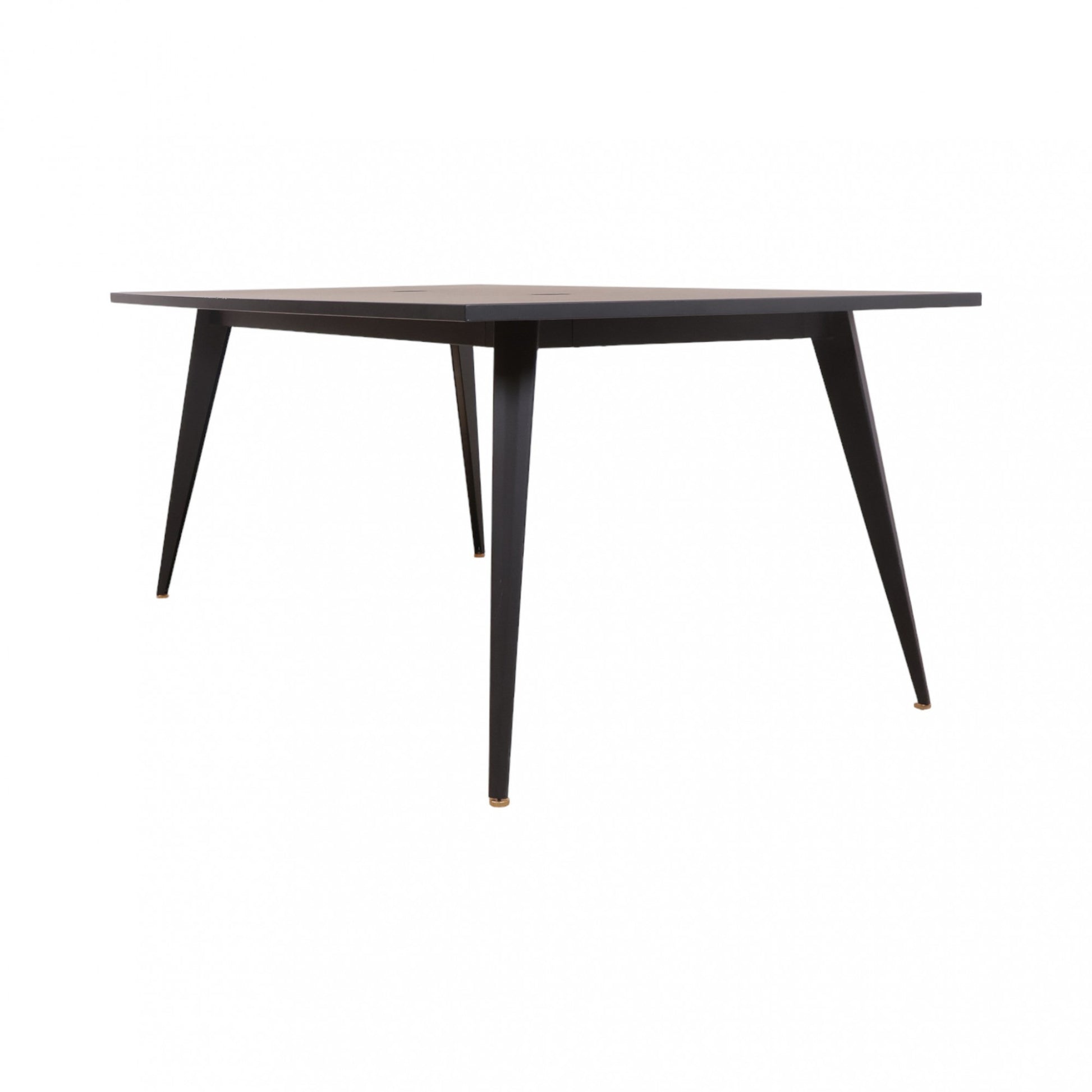 180x100 cm, helsort minimalistisk møtebord med kabelluker