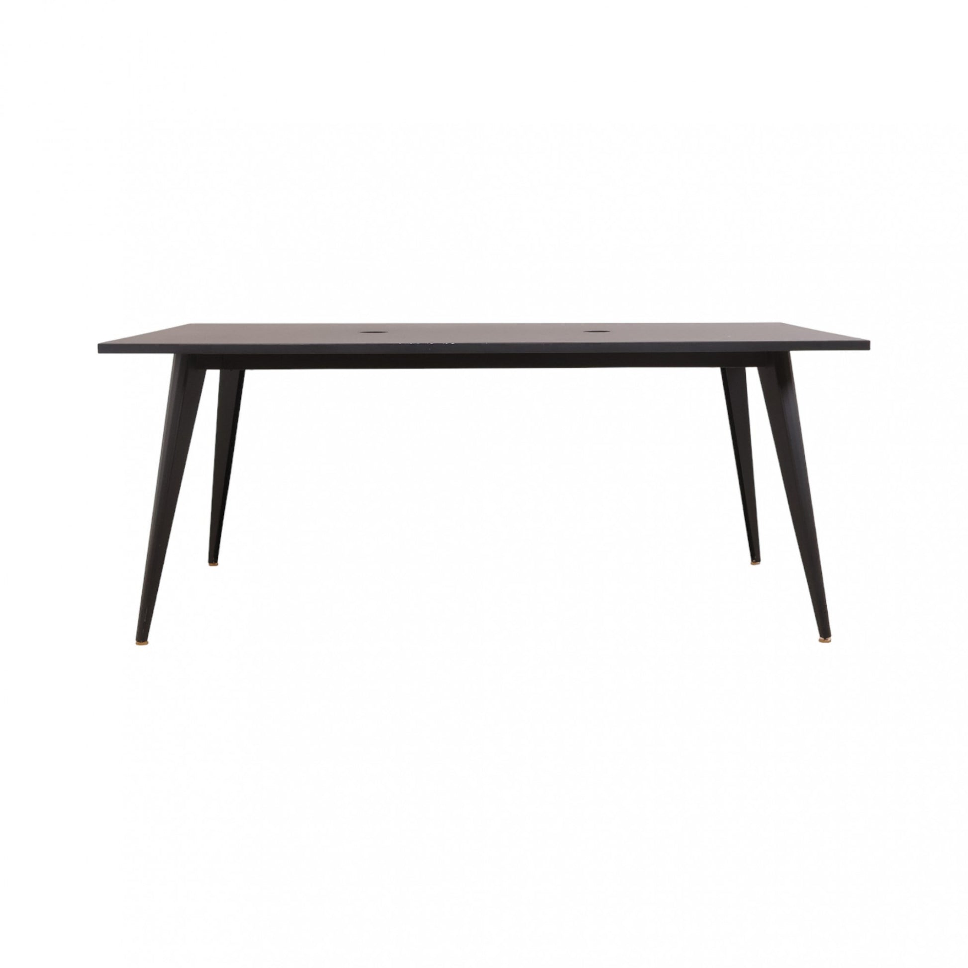 180x100 cm, helsort minimalistisk møtebord med kabelluker