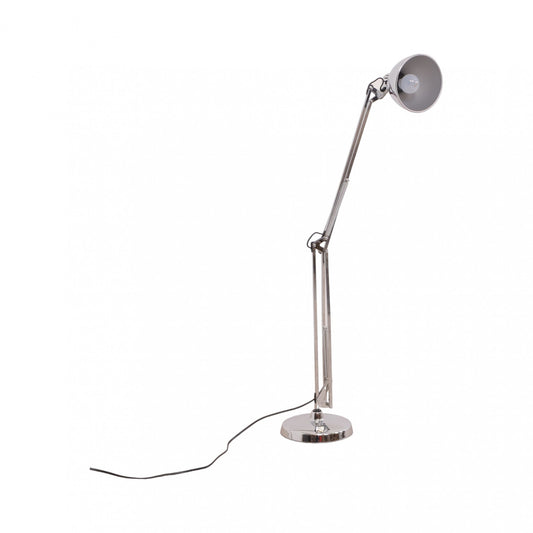 Klassisk LUXO L-1 bordlampe med bordfot i sølv