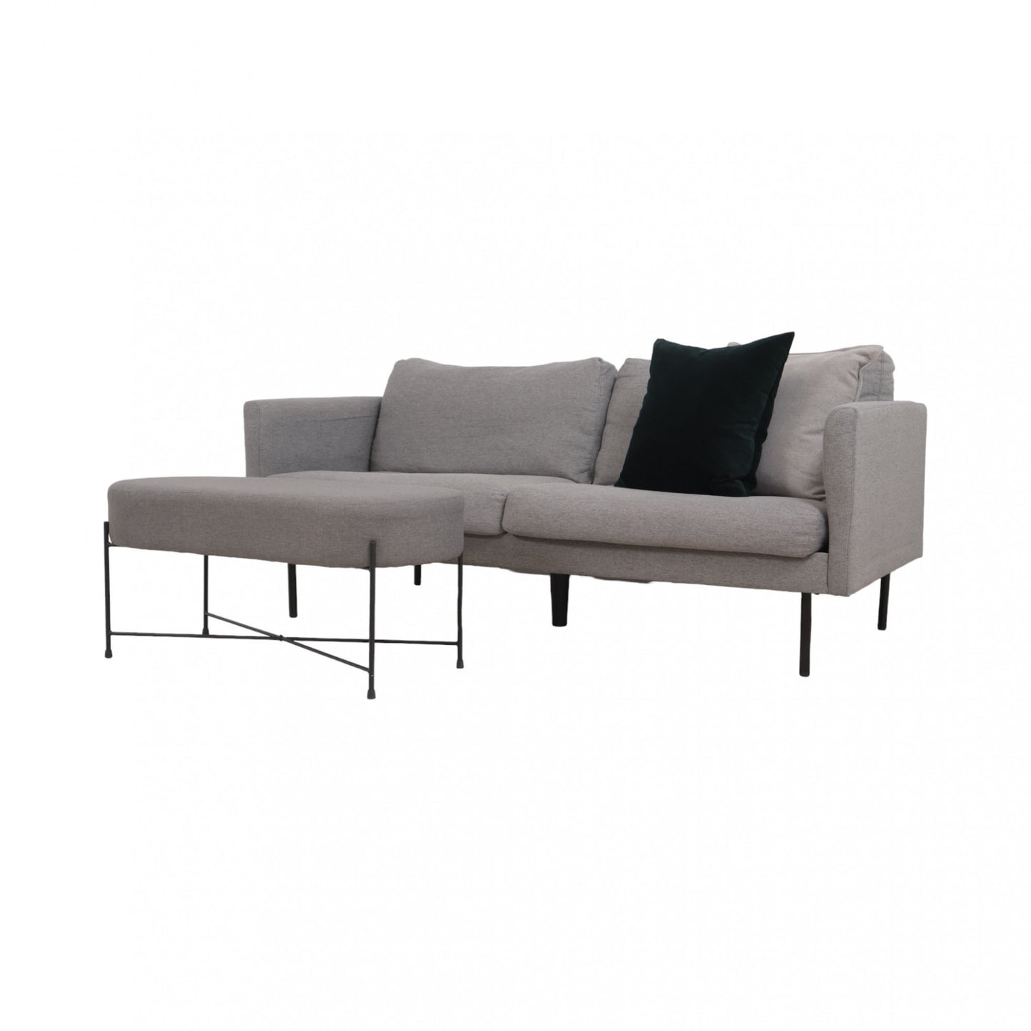 Nyrenset | Grå Zoom 2-seter sofa fra Ellos med puff