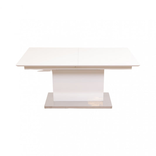 Elegant spisebord i hvit farge med ileggsplater