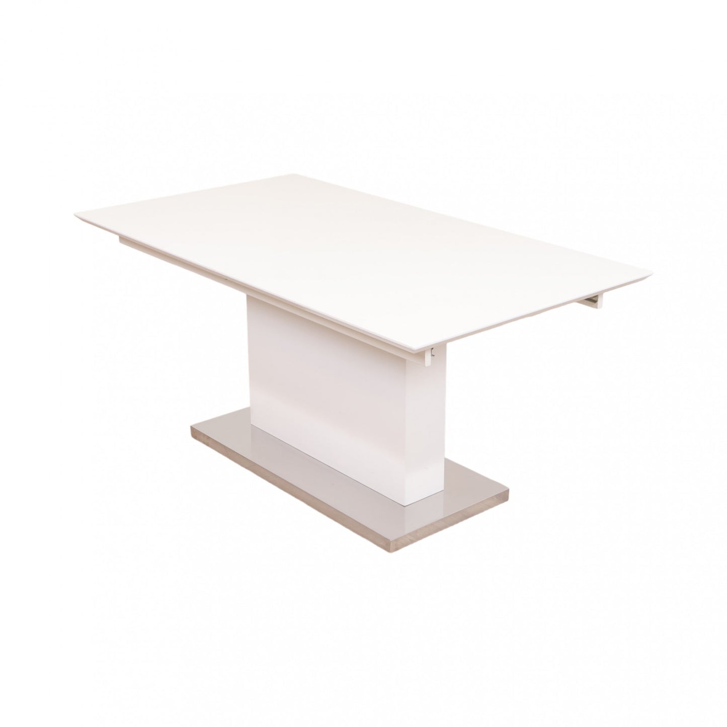 Elegant spisebord i hvit farge med ileggsplater