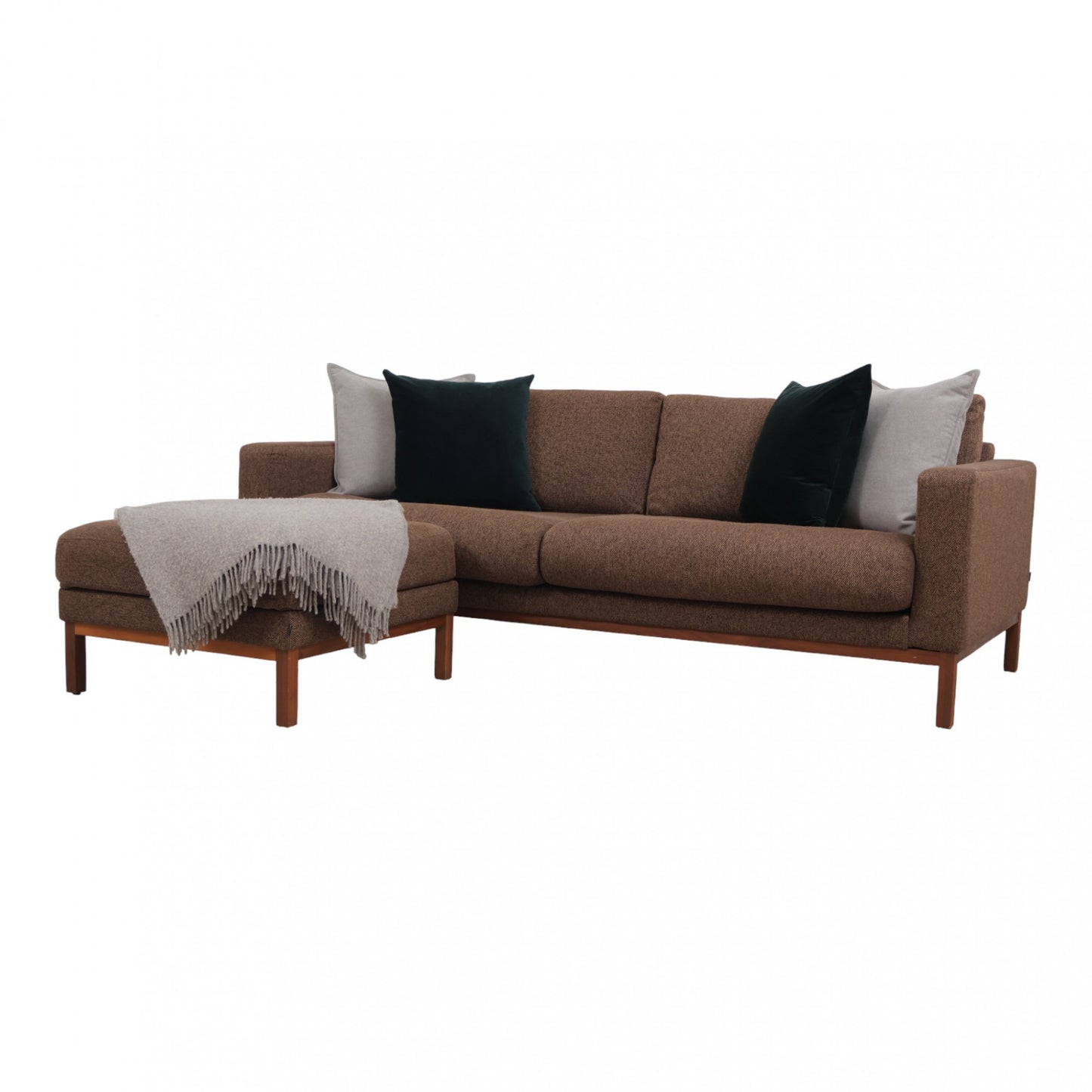 Nyrenset | Brun Bolia North 3-seter sofa med puff