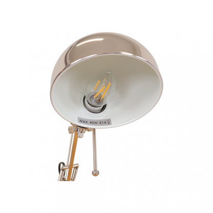 Enkel bordlampe, krom