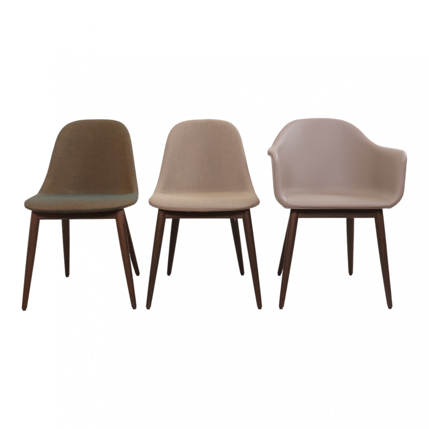 MENU Harbour Dining Chair, Wooden Base, upholstered