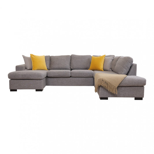 Nyrenset | Grå Max u-sofa med sjeselong fra Skeidar