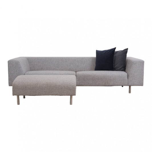 Nyrenset | Grå Bolia Less 3-seter sofa med puff