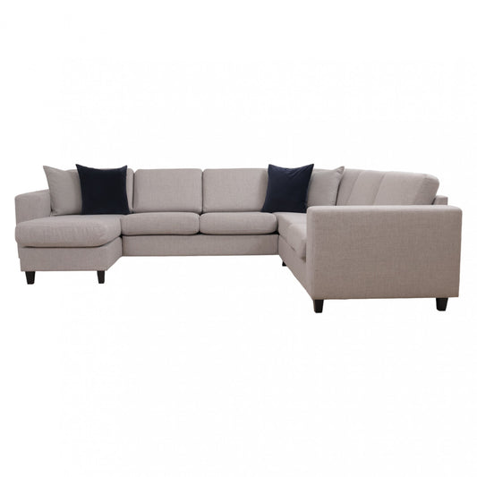 Nyrenset | Romslig lys grå Solution u-sofa med sjeselong