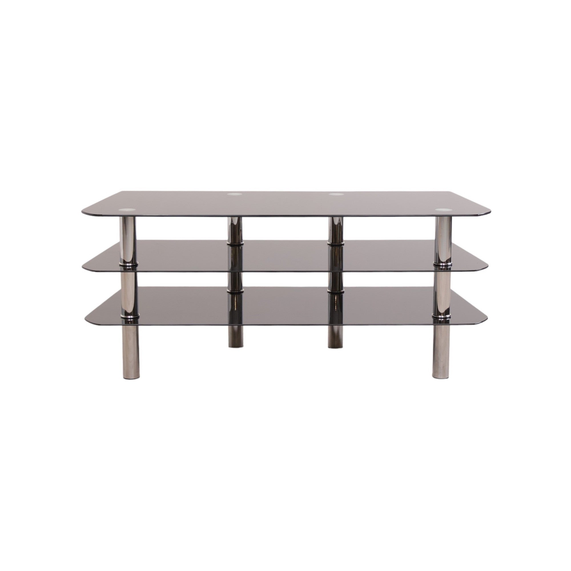 TV-benk i sort glass i tre etasjer – Secundo