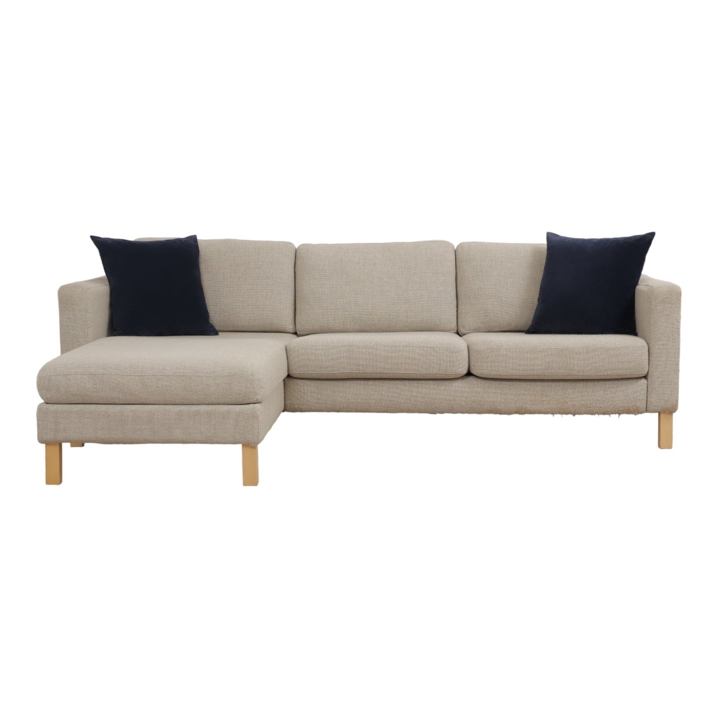 Nyrenset | Beige vendbar IKEA Karlstad sjeselongsofa