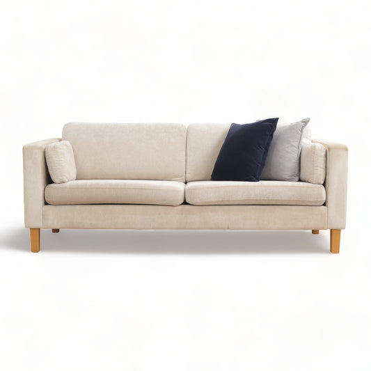 Nyrenset | Lys beige Slettvoll 3-seter sofa