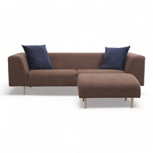 Nyrenset | Brun Bolia Less 3-seter sofa med puff