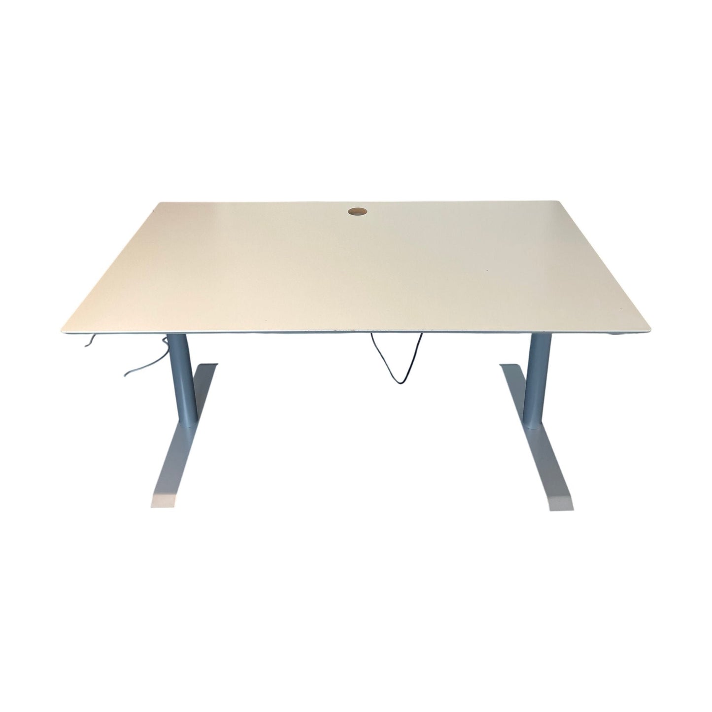 Hvit elektrisk hev/senk skrivebord, 160x90 cm