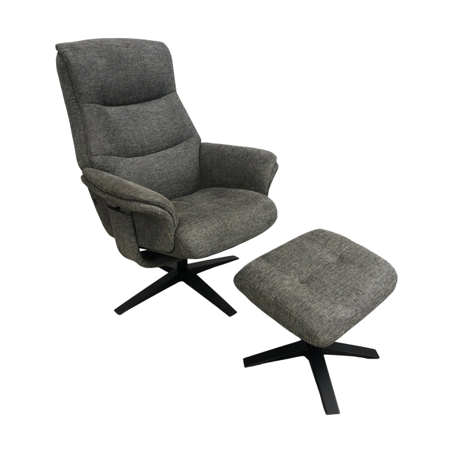 Køln lenestol fra A-Møbler, tekstil, med puff