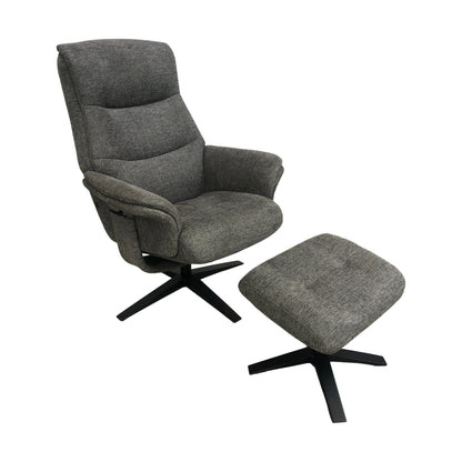 Køln lenestol fra A-Møbler, tekstil, med puff
