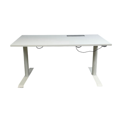 Elektrisk hev/senk skrivebord, hvit laminat, 140x80 cm