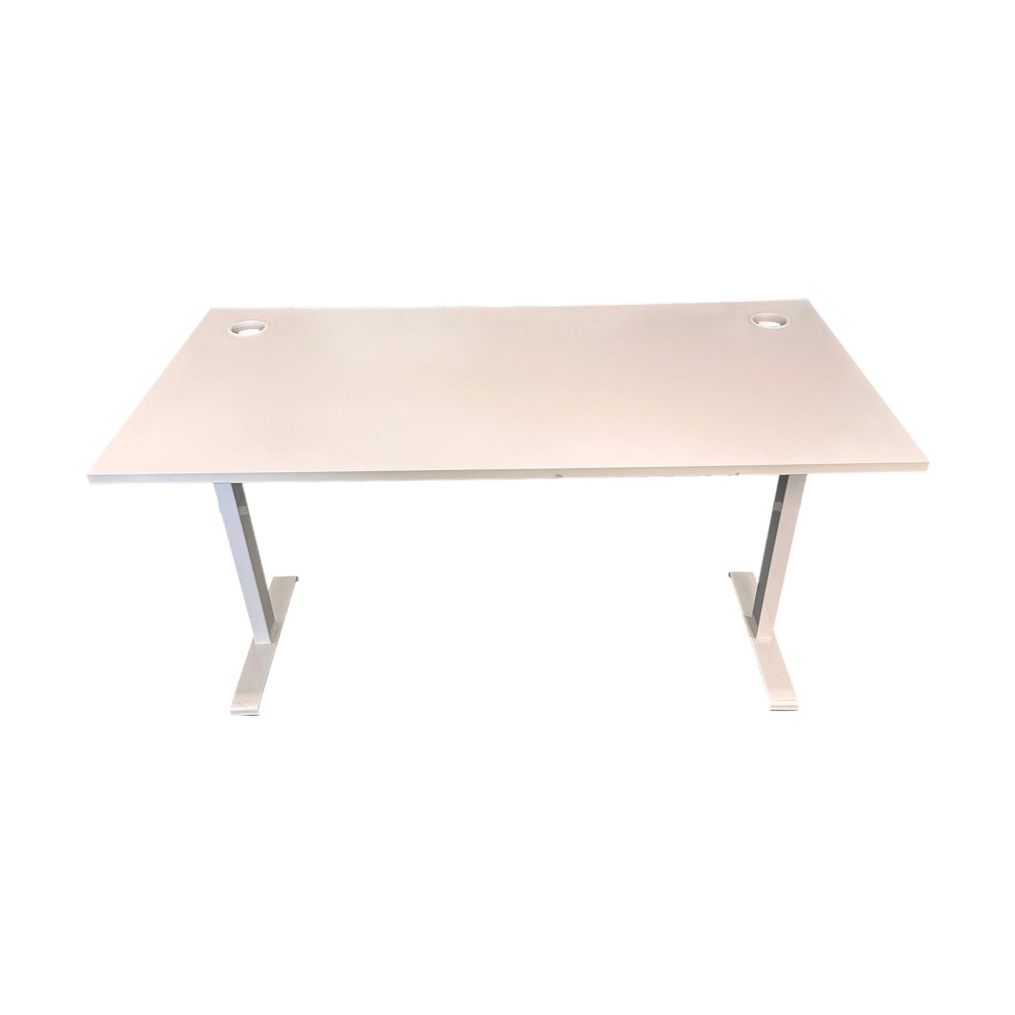 Helhvit skrivebord justerbart, 140x70 cm, Edsbyn