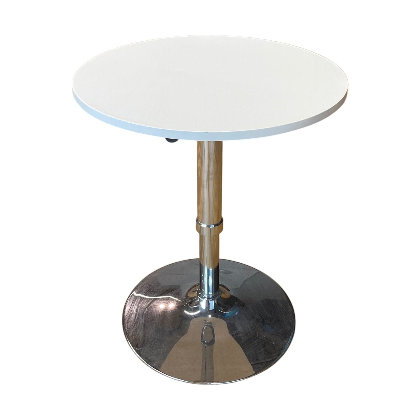 Hvit talebord hev senk Ø60 cm, 67-90 cm høy