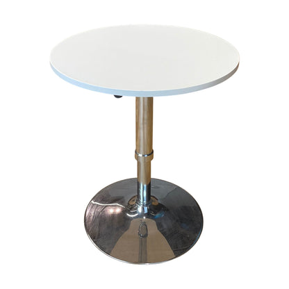 Hvit talebord hev senk Ø60 cm, 67-90 cm høy