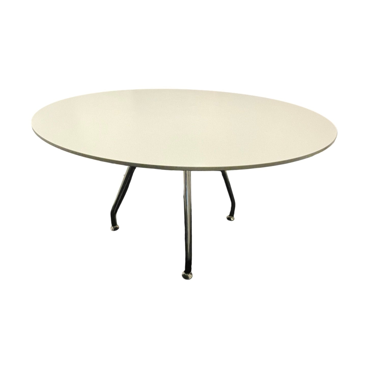 Duba B8 rundt møtebord, hvit laminat, Ø120 cm