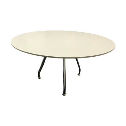 Duba B8 rundt møtebord, hvit laminat, Ø120 cm