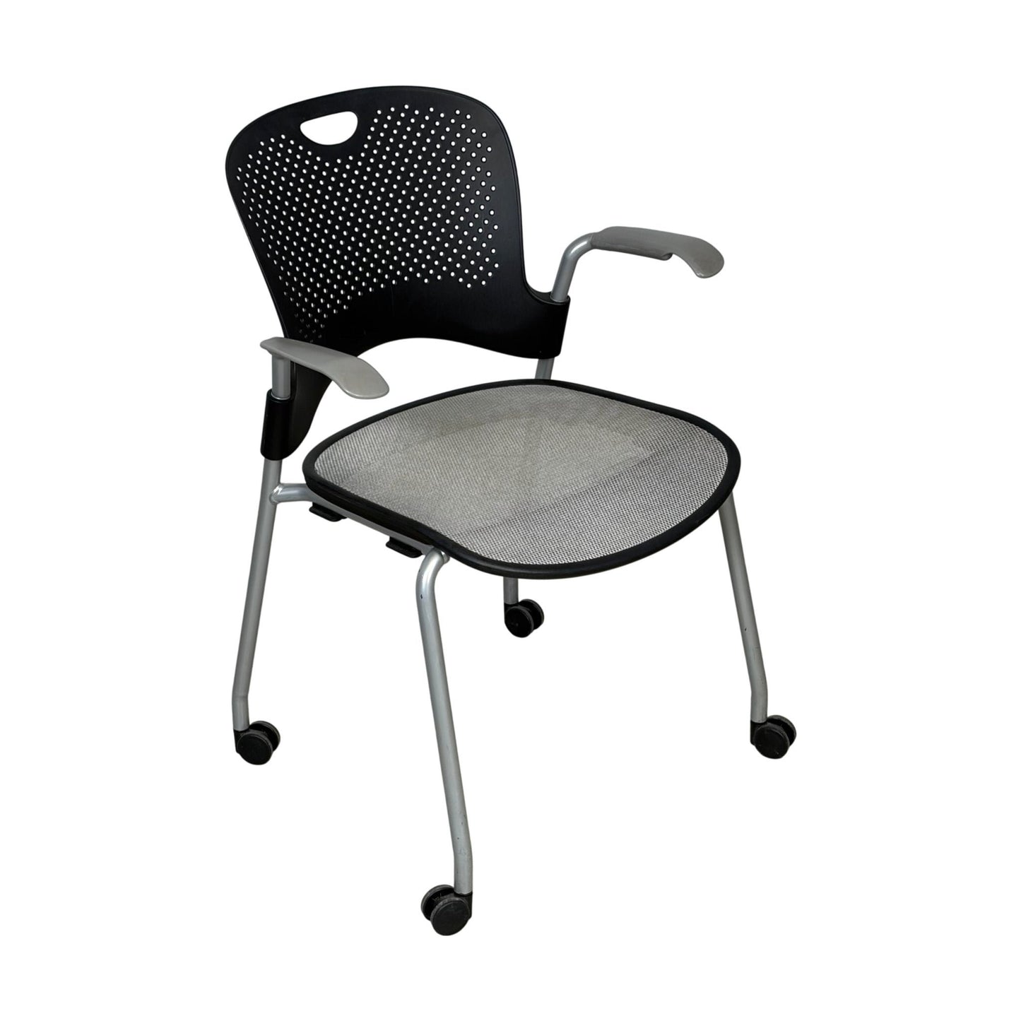 Caper møteromsstol fra Herman Miller, grå, på hjul