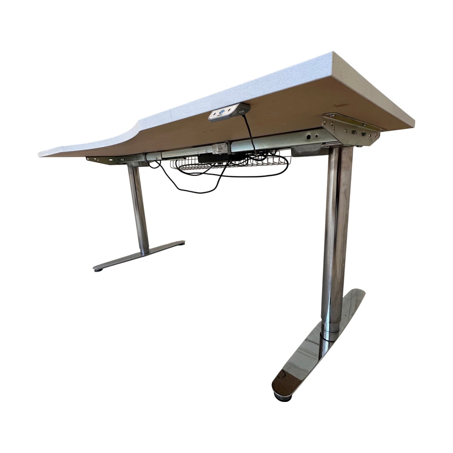 Elektrisk hev/senk skrivebord 160x80 cm, hvit, Martela