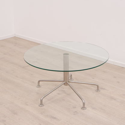 Ø90, sidebord i glass/krom